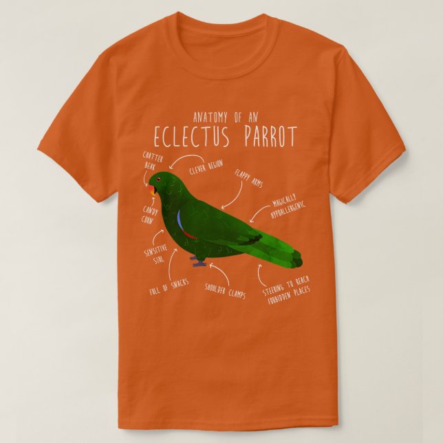 Camiseta Anatomía de Eclectus masculino (Diseño del anverso)