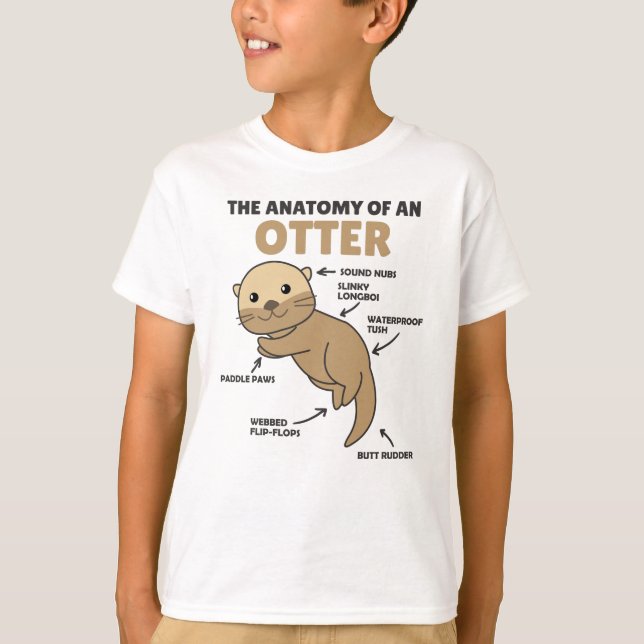 Camiseta Anatomía De Explicación De Otter Cute De Un Otter (Anverso)