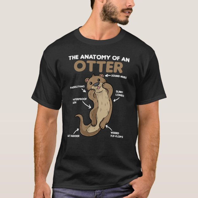 Camiseta Anatomía De Explicación De Otter Cute De Un Otter (Anverso)