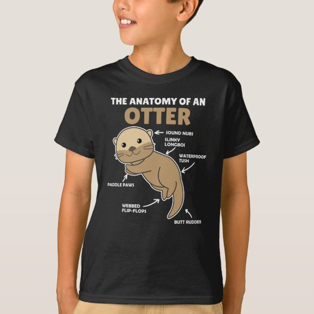 Camiseta Anatomía De Explicación De Otter Cute De Un Otter (Anverso)