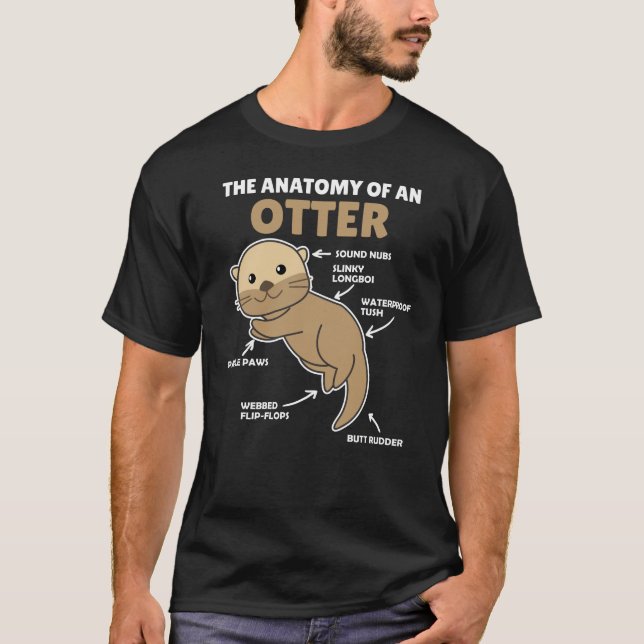 Camiseta Anatomía De Explicación De Otter Cute De Un Otter (Anverso)