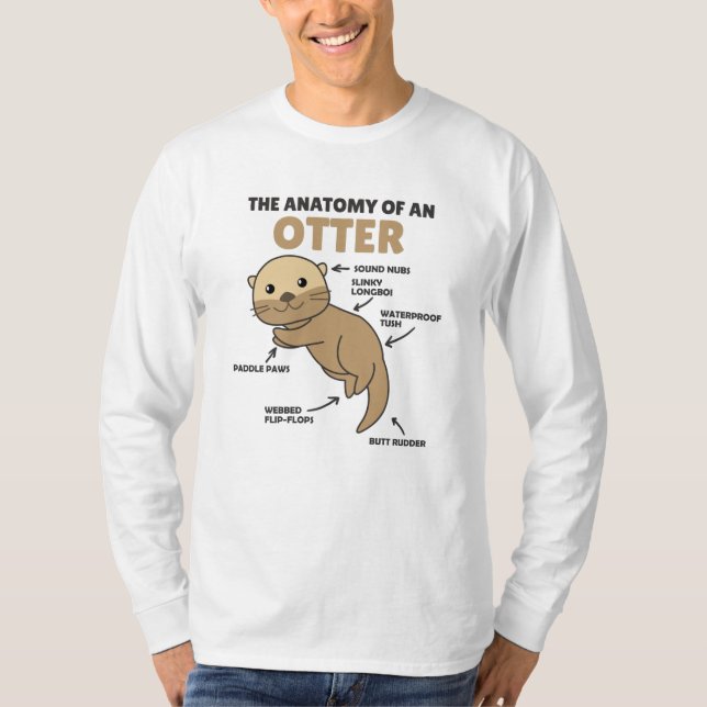 Camiseta Anatomía De Explicación De Otter Cute De Un Otter (Anverso)