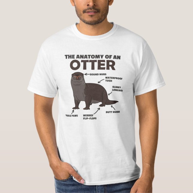 Camiseta Anatomía De Explicación De Otter Cute De Un Otter (Anverso)