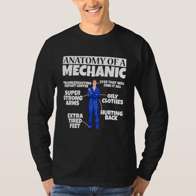 Camiseta Anatomía De Fijación De Coches De Ingeniería Diese (Anverso)