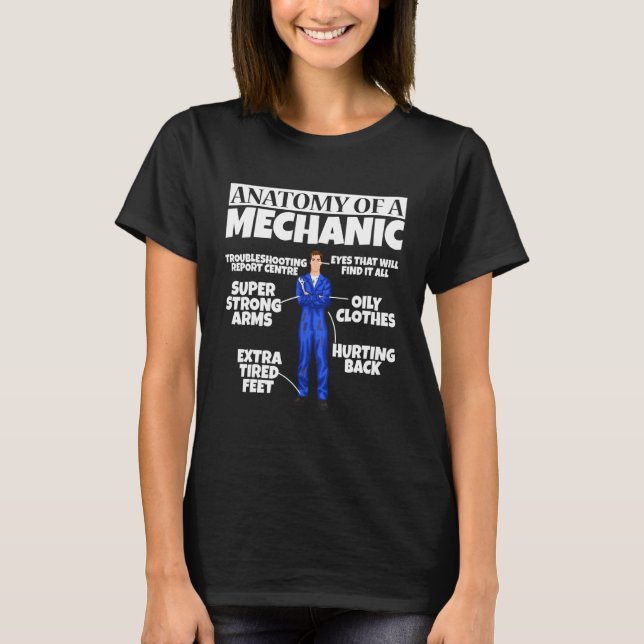 Camiseta Anatomía De Fijación De Coches De Ingeniería Diese (Anverso)