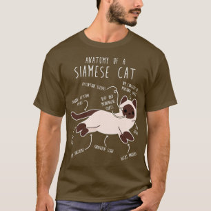 Camiseta Anatomía de gato siamesa