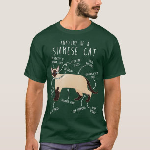 Camiseta Anatomía de gato siamesa 1