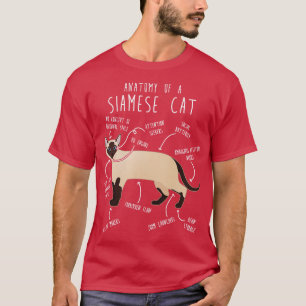 Camiseta Anatomía de gato siamesa 1