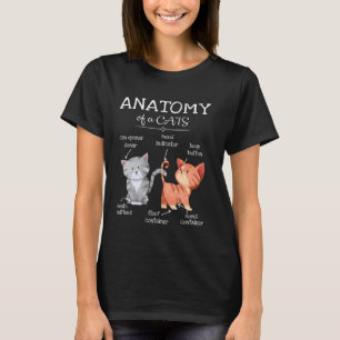Camiseta Anatomía de Gatos Chiste Humor de Gato Amante de G
