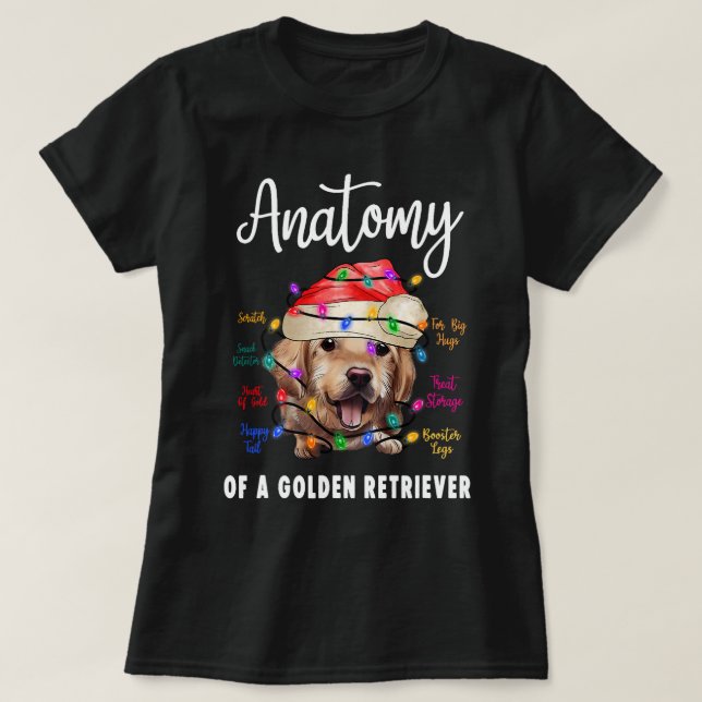Camiseta Anatomía de Golden Retriever Perg Lo (Diseño del anverso)