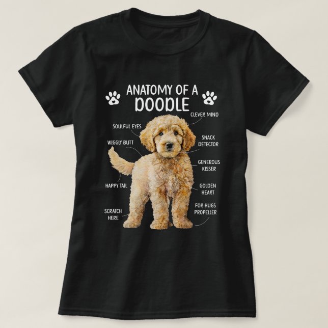 Camiseta Anatomía De Goldendoodle, Propietario De Doodle (Diseño del anverso)