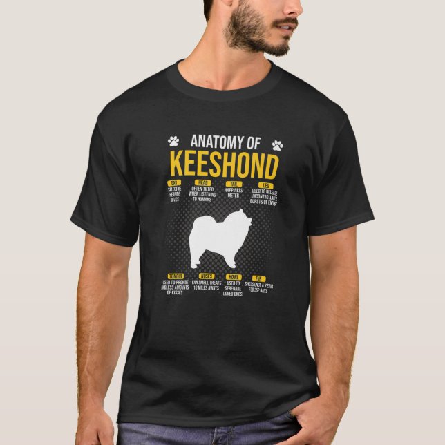 Camiseta Anatomía de Keeshond Amante de los Perros (Anverso)