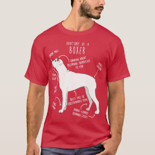 Camiseta Anatomía de la comprobación blanca del perro del b