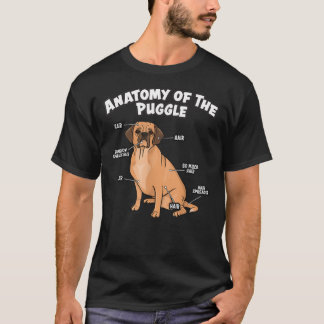 Camiseta Anatomía de la diversión del perro amante de Pug B