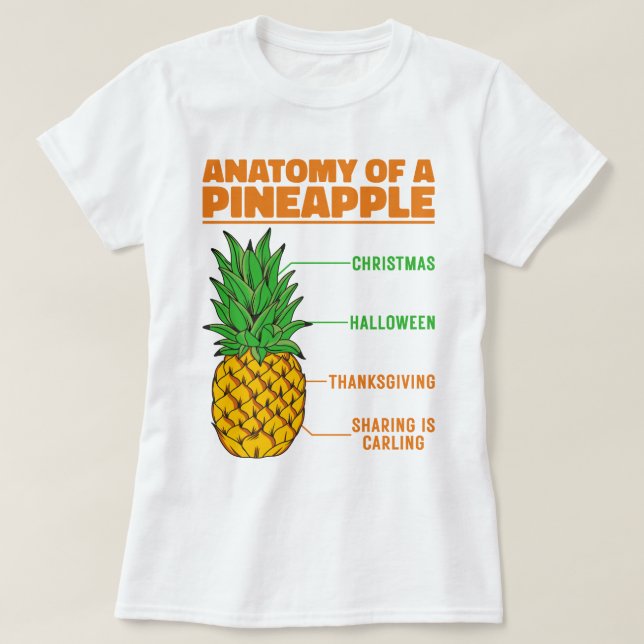 Camiseta Anatomía De La Familia Guay De Amantes De La Piña (Diseño del anverso)