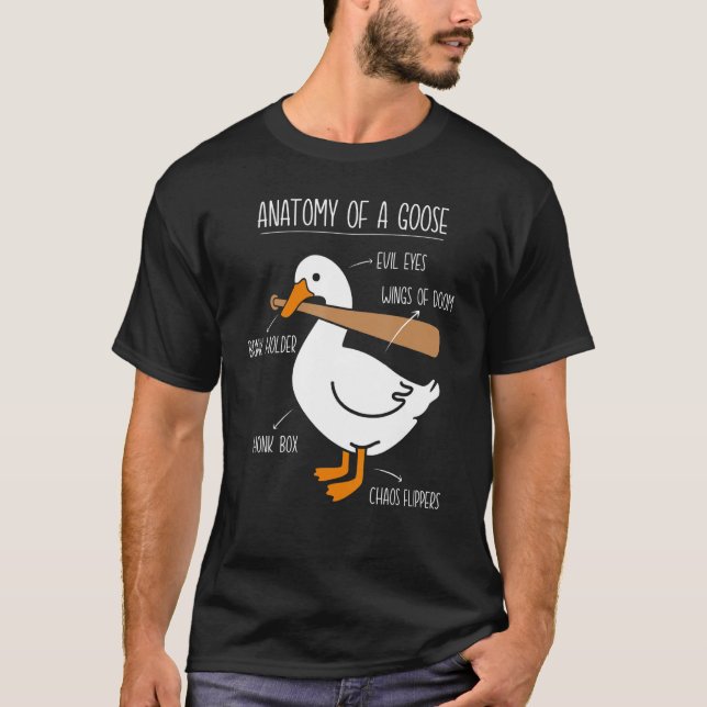 Camiseta Anatomía de la granja ganosa Duck Honk Bonk Gander (Anverso)
