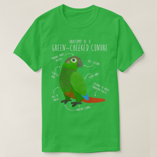 Camiseta Anatomía de la piel de la mejilla verde (Diseño del anverso)