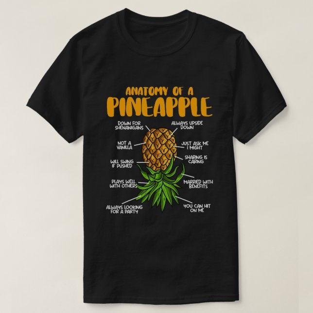 Camiseta Anatomía De La Piña De Pineapple Swinger Upside Do (Diseño del anverso)
