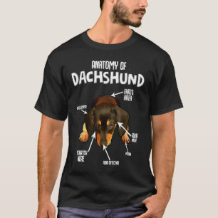 Camiseta Anatomía de las frases de perro de Dachshund Tecke
