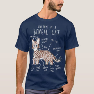 Camiseta Anatomía de linchamiento de foco de gato en Bengal
