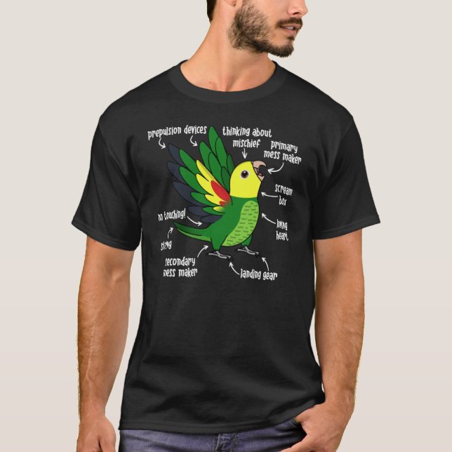 Camiseta Anatomía de loro I Amazonía de cabeza doble amaril (Anverso)
