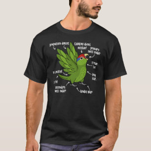 Camiseta Anatomía de loro I Amazonía mexicana de cabeza roj