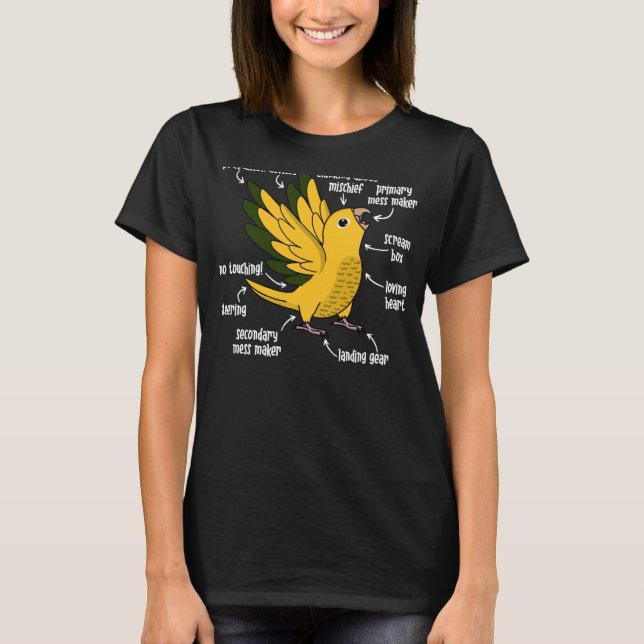 Camiseta Anatomía de loro I Conure (Anverso)