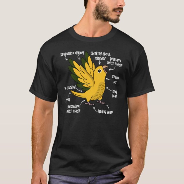 Camiseta Anatomía de loro I Conure (Anverso)