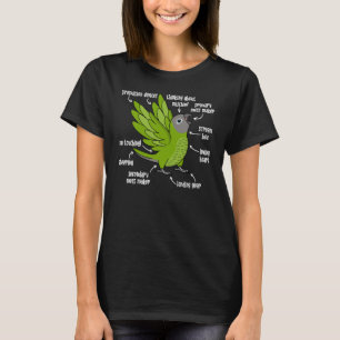 Camiseta Anatomía de loro I Dusky cabeza Conure