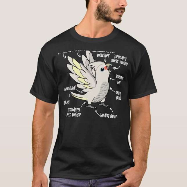 Camiseta Anatomía de loro I Goffins Cockatoo (Anverso)