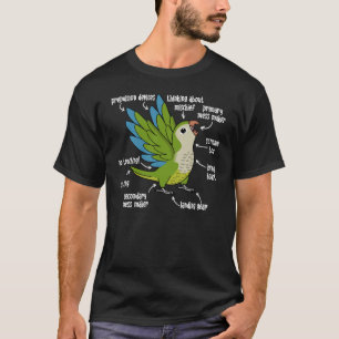 Camiseta Anatomía de loro I Green Monk Parakeet Quaker