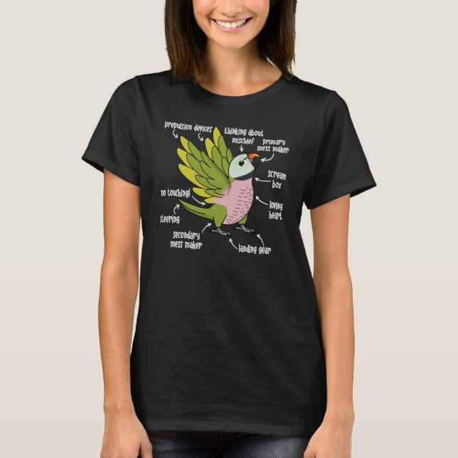 Camiseta Anatomía de loro I Mustache Parakeet (Anverso)