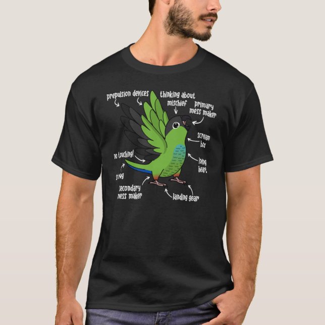 Camiseta Anatomía de loro I Nanday Conure (Anverso)