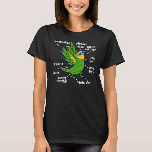 Camiseta Anatomía de loro I Naranja alado Amazonía (Anverso)
