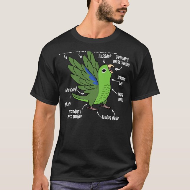 Camiseta Anatomía de loro I peritaje verde (Anverso)