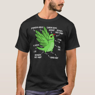 Camiseta Anatomía de loro I verdugo cuello de ringneck indi