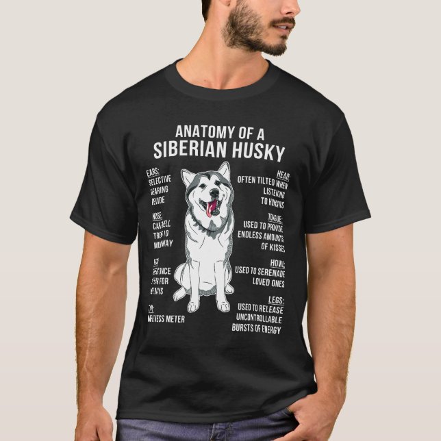 Camiseta Anatomía De Los Regalos Siberianos De Perro Gracio (Anverso)