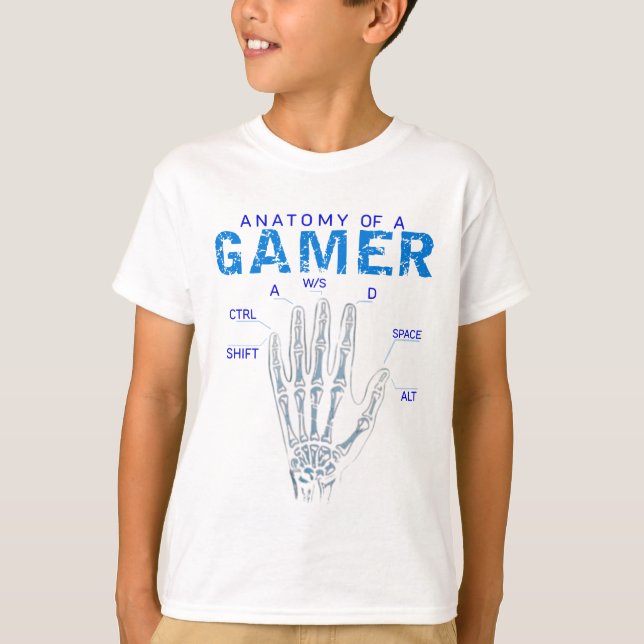 Camiseta Anatomía de mano de esqueleto para jugadores - Tec (Anverso)