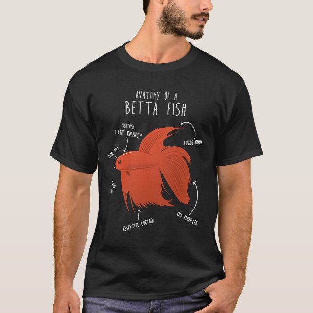 Camiseta Anatomía de peces Betta (Anverso)