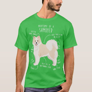 Camiseta Anatomía de perro con muestras de blanco y de bizc