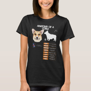 Camiseta Anatomía de perro Corgi galés Mamá Abuela Hombres 