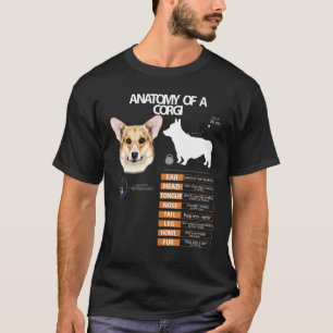 Camiseta Anatomía de perro Corgi galés Mamá Abuela Hombres