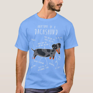 Camiseta Anatomía de perro Dachshund Dapple