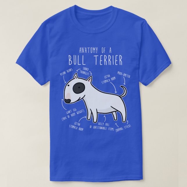 Camiseta Anatomía de perro de Bull Terrier (Diseño del anverso)