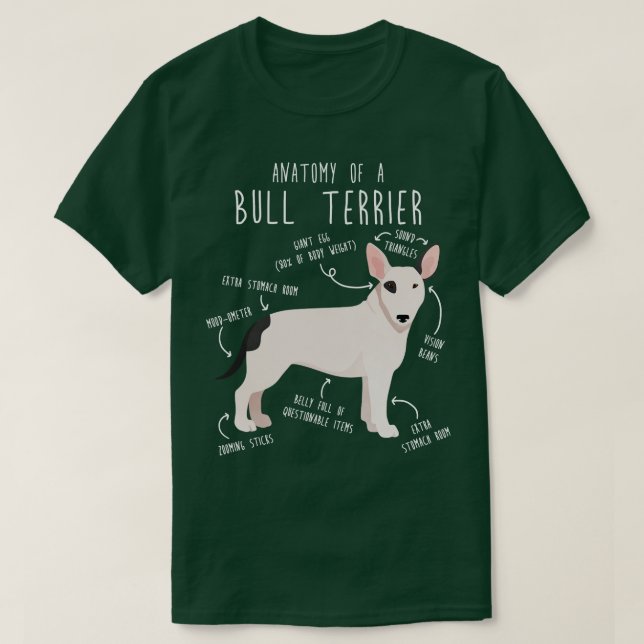Camiseta Anatomía de perro de Bull Terrier 3 (Diseño del anverso)