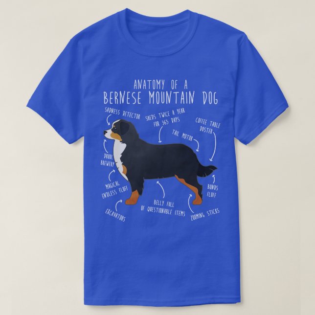 Camiseta Anatomía de perro de montaña 2 de Bernese (Diseño del anverso)