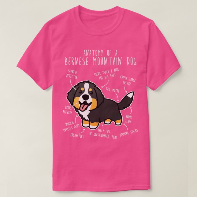 Camiseta Anatomía de perro de montaña de Bernese (Diseño del anverso)