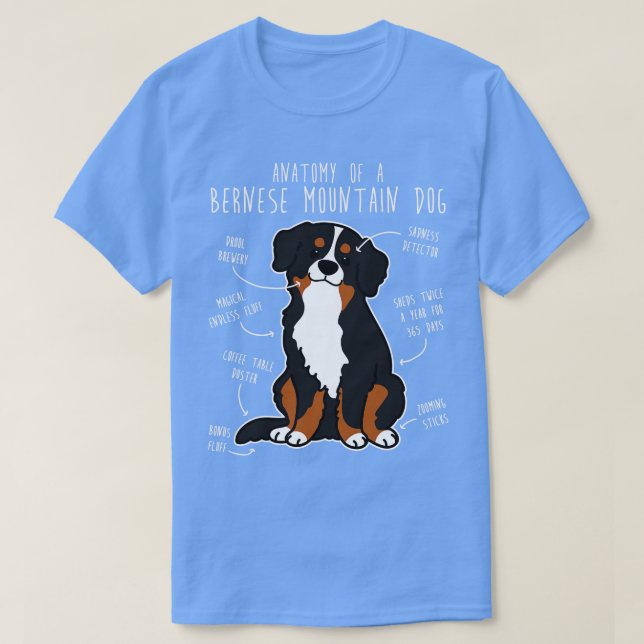 Camiseta Anatomía de perro de montaña de Bernese 1 (Diseño del anverso)