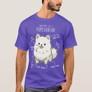 Camiseta Anatomía de perro panomeránica blanca