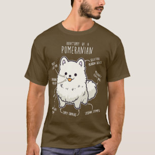 Camiseta Anatomía de perro panomeránica blanca 1